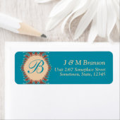 モノグラムティール(緑がかった色)アースレース住所 シール (インサイチュ)