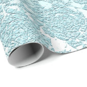 モノグラムティール(緑がかった色)ガーリー緑エレガント花模様 ラッピングペーパー (ロールコーナー)