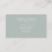 モノグラムティール（緑がかった色）グリッターマーブルヘアメイクアップ 名刺 (裏面)