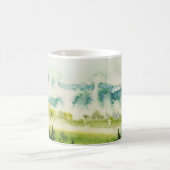 モノグラムティール(緑がかった色)グリーンウォーター色 コーヒーマグカップ (中央)