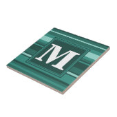 モノグラムティール（緑がかった色）ストライプ タイル (側面)