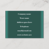 モノグラムティール（緑がかった色）ストライプ 名刺 (裏面)