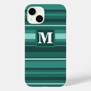 モノグラムティール(緑がかった色)ストライプ Case-Mate iPhone 14ケース