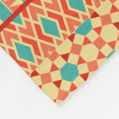 モノグラムティール(緑がかった色)ピンク抽象芸術部プリントパターン フリースブランケット (角)