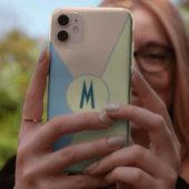 モノグラムティール（緑がかった色）ブルーイエローピンクパステルカラーブロック Case-Mate iPhoneケース