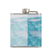 モノグラムティール（緑がかった色）ブルーマーブルジオメトリックブライドメイド フラスク (裏面)