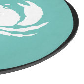 モノグラムティール（緑がかった色）ホワイトネイビーブルーカニ航海のカッティ カッティングボード (角)