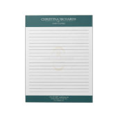 モノグラムティール（緑がかった色）ラエレガントイン ノートパッド (回転)