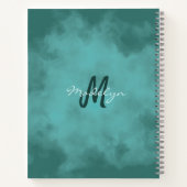 モノグラムティール(緑がかった色)水の色はねらせん手帳 ノートブック (裏面)