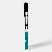 モノグラムティール（緑がかった色）白黒ピアノ鍵とノート Case-Mate iPhoneケース (裏面 / 左)