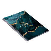 モノグラムティール（緑がかった色）金ゴールドアゲテゲード ノートブック (右側)