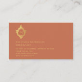 モノグラムテラコッタフェイク金ゴールドヴィンテージ華美クレスト 名刺 (裏面)