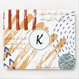 モノグラムテラコッタ抽象芸術ドードル マウスパッド
