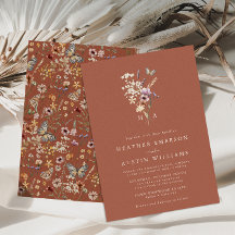 モノグラムテラコッタ結婚式招待状