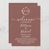 モノグラムテラコッタ結婚式 プログラム (正面/裏面)