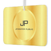 モノグラムテンプレートフェイク金ゴールドエレガントモダン カーエアーフレッシュナー (左)