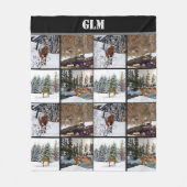 モノグラムディアコラージュハンターズフリースブランケット フリースブランケット (正面)