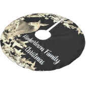 モノグラムディアドー離れ金ゴールドつる植物ブラウンブラック ブラッシュドポリエステルツリースカート (アングル)