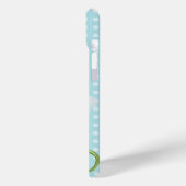 モノグラムデイジーとレディーバグ水玉模様ブルー Case-Mate iPhoneケース (裏面 / 左)