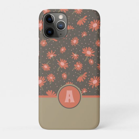 モノグラムデイジーコーラルピンク花柄 Case-Mate iPhoneケース (裏)