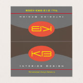 モノグラムデザイン折り畳み名刺 名刺 (外部フラット)