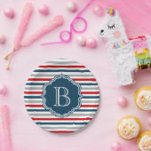 モノグラムデザイン ペーパープレート (パーティー)