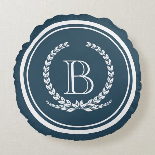 モノグラムデザイン ラウンドクッション (正面)