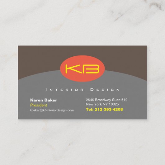 モノグラムデザイン、3.5インチx 2.0インチ名刺 名刺 (裏面)