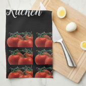 モノグラムトマトパターンキッチンハンドタオル キッチンタオル (四つ折り)
