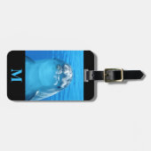 モノグラムトラベルドルフィンインブルー海水 ラゲッジタグ (正面横)