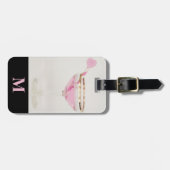 モノグラムトラベルピンクハートバレンタインカクテル ラゲッジタグ (正面横)