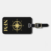 モノグラムトラベルフェイク金ゴールドコンパス ラゲッジタグ (正面横)