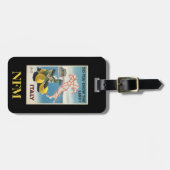 モノグラムトラベルヴィンテージイタリアの地図とレモン ラゲッジタグ (正面横)