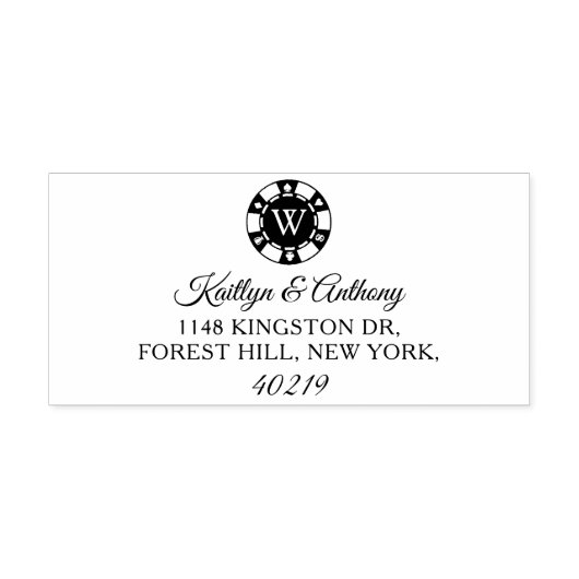 モノグラムトランプのポーカーチップカ結婚ジノ セルフインキングスタンプ (デザイン)