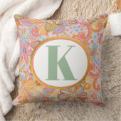 モノグラムトリップ(幻覚体験)のようなノスタルジックフローラムード クッション (ブランケット)