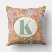 モノグラムトリップ(幻覚体験)のようなノスタルジックフローラムード クッション (裏面)