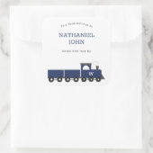 モノグラムトレインボーイベビーシャワー蔵書票 スクエアシール (バッグ)