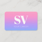 モノグラムトレンディーピンクパープルグラデーシミニマルョン 名刺 (正面)