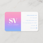 モノグラムトレンディーピンクパープルグラデーシミニマルョン 名刺 (裏面)