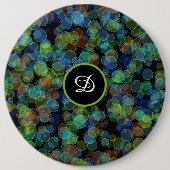 モノグラムトレンディーレトロ水玉模様 缶バッジ (正面)