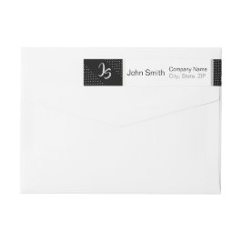 モノグラムトレンディー幾何学的ブラックパターン ラップアラウンドラベル