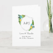 モノグラムトロピカルアロハサマービーチ結婚式 サンキューカード (正面)
