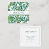 モノグラムトロピカルウォーター離れカラーパーム植物学 スクエア名刺 (正面/裏面)