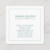 モノグラムトロピカルウォーター離れカラーパーム植物学 スクエア名刺 (裏面)