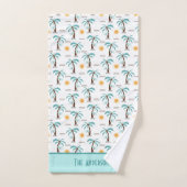 モノグラムトロピカルサマーパームツリーズサンシャインビーチ バスタオルセット (ハンドタオル)