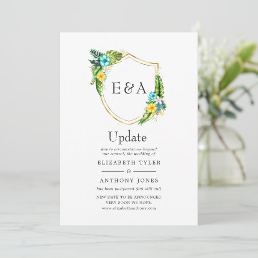 モノグラムトロピカルサマービーチ結婚式更新 招待状 (スタンド正面)