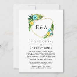 モノグラムトロピカルサマー減らビーチゲストリスト 案内状