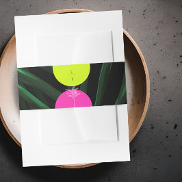 モノグラムトロピカルネオンアーチズパーム結婚ツリー 招待状ベリーバンド