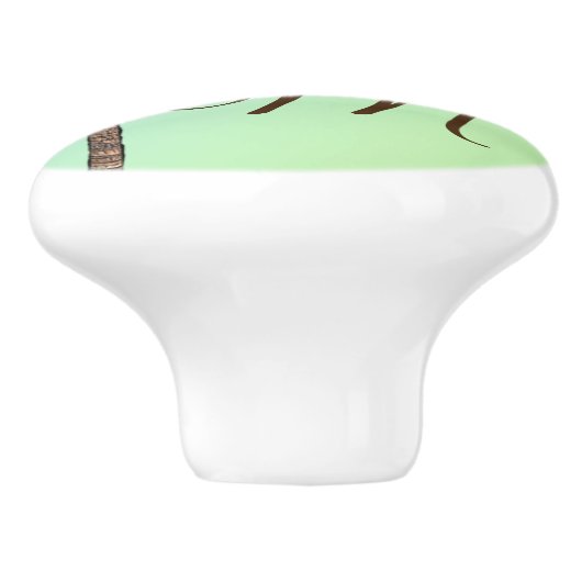 モノグラムトロピカルパームエレガントグスタイリッシュリーン セラミックノブ (側面)