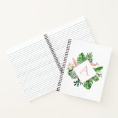 モノグラムトロピカルパームグリーン ホワイト ボタニカル ノートブック (内部)